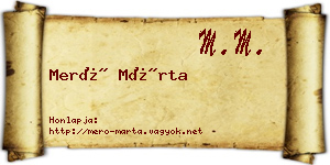Merő Márta névjegykártya