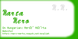 marta mero business card